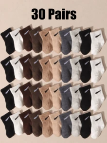 30 đôi tất cho bé sơ sinh, tất cho trẻ mới biết đi, tất cho bé gái, tất cho bé trai, màu trơn, kiểu phối màu Maillard, tất ấm áp cho mùa thu/đông, món quà tuyệt vời nhất cho bé trai và bé gái. - Nhiều màu - Xem 2