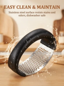 SOKANY Durable Stainless Steel Garlic Crusher, Manual Vegetable Chopper And Fruit Grinder, Easy-To-Use Kitchen Tools, Suitable For Restaurant And Home Cooking, No Electricity Required, Garlic Grinder - Black - View 9