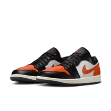 Nike Air Jordan 1 Low 男士休闲运动鞋 553558-081 - 黑/灰橙 - 查看 6