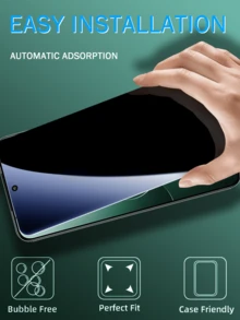 Privacy Protection Film 3pcs Tempered Glass Screen Protector Compatible With Xiaomi Series Smartphones 35° Ultra-Thin Anti-Oil Anti-Scratch High Definition Display Smooth Touch Easy Installation Bubble-Free Spring Gift - Black - View 8