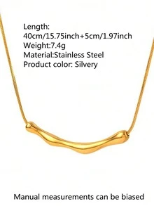 VceTd 1條簡約、中性的鋼材竹簍設計吊墜項鍊,適合女性日常佩戴或作為派對禮物 - style1-LW003 - 查看 13