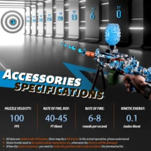 M249 Electric Gel Ball Blaster - Automatic Outdoor Toy For Team Activities - Perfect Gift For Birthdays, Easter, Halloween, And Thanksgiving (Bullets Not Included) - Multicolor - View 3