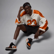 Nike Air Jordan 1 Low 男士休闲运动鞋 553558-081 - 黑/灰橙 - 查看 10