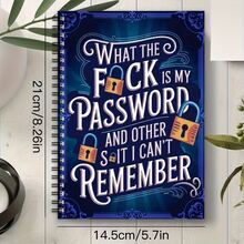 Fun Spiral Password Notebook Log Book 1 Piece For Internet And Computer Logins, Record Websites, Usernames, Passwords, Home Or Office Password Keeper, Office Log Book, Perfect Gift For Colleague Perfect Gift For Birthdays, Holiday Gifts, And Parties. Suitable For Daily Wear And Holiday Celebrations, Suitable For All Seasons, And Is An Ideal Choice For Holiday Accessories.