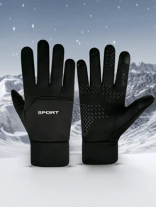 1 Pair Winter Thermal Lined Windproof Waterproof Anti-Slip Touchscreen Warm Gloves, Suitable For Outdoor Cycling, Driving, Autumn/Winter Accessories, Motorcycle Riding Equipment