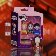 Cute Cartoon , Zenitsu, Inosuke Acrylic Magnetic Flip Keychain Q-Version Decorative Keychain Acrylic Souvenir, Can Also Be Used As Decoration, Beautiful Desktop Ornament, A Gift For Friends - Multicolor - View 2