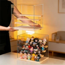 Acrylic Display Case For Collectibles Clear Display Case, Character Model Display Stand, Waterproof Clear Display Case, Removable Acrylic Storage, Organizers Box, Dustproof Showcase For Action Figure Multi-Function Storage Box, For Collectibles, Home Accessories, Apartment Essential, Office, Hotel Desktop Decoration Back To School Use Holiday Essentials (Character Model Not Included) ﻿ - Nhiều màu - Xem 2