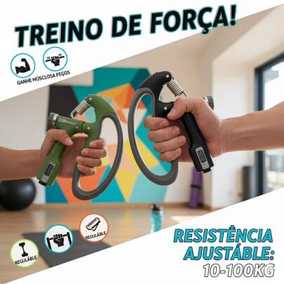 Hand Grip musculação mãos contador ajustável antebraço 100kg