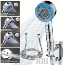 1 Set Faucet Extender, Suitable For Sink, Bathroom Or Kitchen Faucet Extension, Modern Bathroom Accessory, Durable Plastic - Silver - View 15