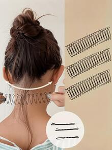 3 件套波浪发夹,适用于刘海,简约优雅合金镂空椭圆形发型设计,可轻松打造飘逸发型 - 纯色,适合 14 岁以上人士使用 - 彩色 - 查看 10