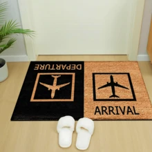 1pc Airplane Themed Printed Rug, Faux Wool Mat - Highly Absorbent, Easy To Clean, Suitable For Home Decor, Farmhouse, Entryway, Indoor, Room, Kitchen, Dining Room, Small Office/Home Office, Sink, Laundry Room, Doormat, Kitchen Mat, Non-Slip Mat - Multicolor - View 2