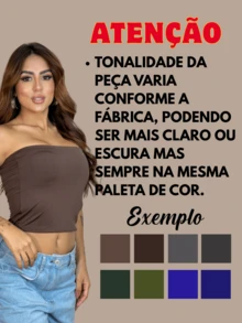 2 Cropped Tube Top For Women, Strapless And Without Padding, Basic, Double Layer Of Spandex, Slim Fit Shaping Top, Strapless - Navy/grey - View 5