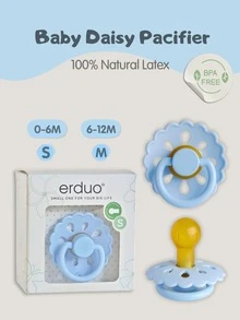 1pc Baby Flower Pacifier, Natural Soft Latex Nipple, Simulates Breastfeeding, Soothes 0-18 Months Infants, Breastfeeding Pacifier - Multicolor - View 11