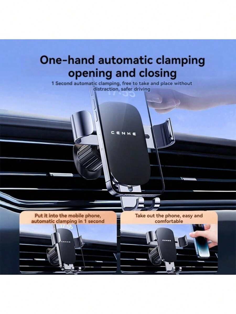 Suporte de Telefone para Carro com Clipe de Ventilação, Suporte de Smartphone para Carro GPS, Compatível com iPhone 16 17 Pro - Multicolorido - Visão 1