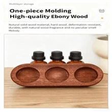 1pc Wooden Essential Oil Display Rack, Wooden Base Stand, Essential Oil Storage Rack, 3-Slot Wooden Base Frame - Multicolor - View 6