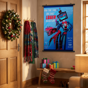 Vox Hzbin Hotel, Habzin Hotel, Peripheral Products, Hasbin Hotel, Alastor, Alastor, Anime Poster Wall Scroll Poster For Room Decor 40*60 Cm, Gift For Girls And Fans // Gothic, Emo, Dark Fantasy, Avant-Garde, Alternative, Cosplay, Harajuku