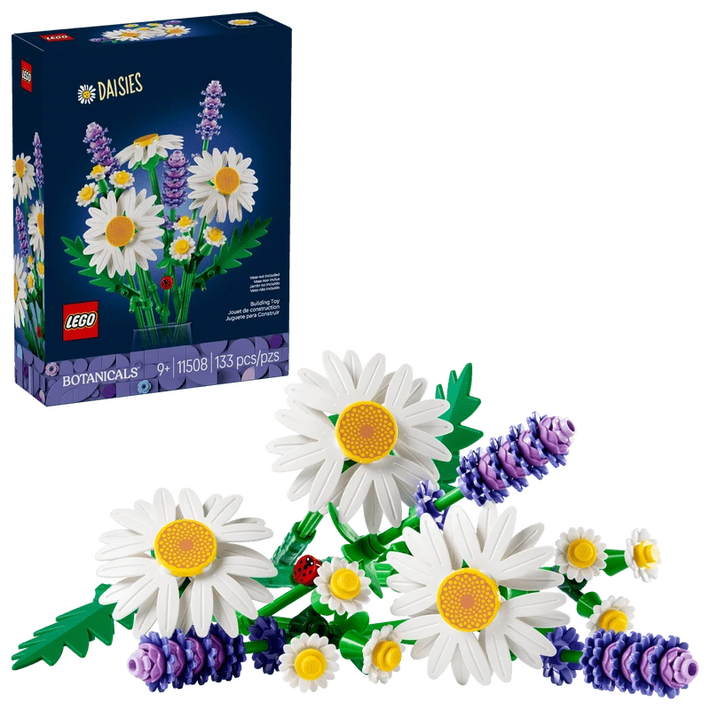  LEGO Botanicals Daisies Building Toy - Artificial Flowers Crafting Kit For Girls & Boys, Ages 9+ - Kids Room Decor For Book Shelf Or Desk - Gift Idea For Birthdays - 11508