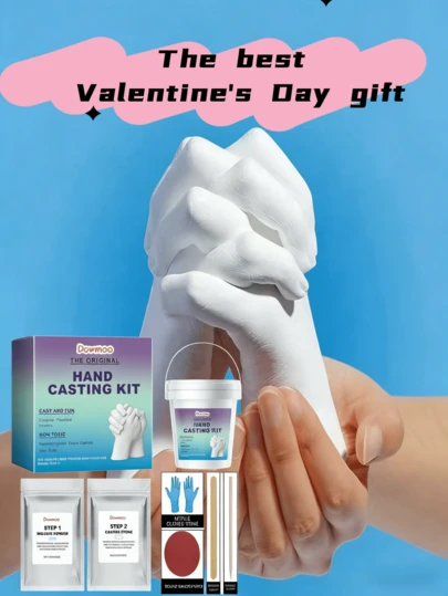 Molde de mano rosa para el Día de San Valentín, modelo 3D de impresión de mano, regalo del Día de San Valentín, kit de molde de mano DIY, fácil de hacer, mejor opción como regalo del Día de San Valentín para los seres queridos