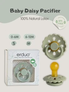 1pc Baby Flower Pacifier, Natural Soft Latex Nipple, Simulates Breastfeeding, Soothes 0-18 Months Infants, Breastfeeding Pacifier - Multicolor - View 18