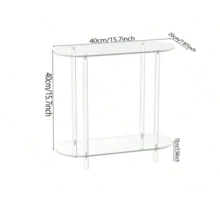 亚克力窄边桌，适合小空间，可用作沙发边桌/玄关桌、透明纤薄床头柜、开放式书架边桌，适合在玄关、卧室、客厅、餐厅等小空间进行展示和收纳。