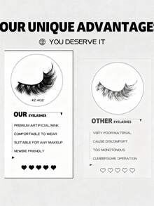 7 Paar Eid Groinneya flauschige Kunstfell Katzenaugen Wimpern, lange & dicke Kunstwimpern, Make-up Werkzeuge