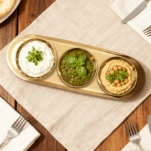 4/8 piezas Juego de tazones para salsa y platos de lujo dorados, platos para condimentos y postres de acero inoxidable de alta calidad, vajilla elegante, adecuado para Navidad/Año Nuevo/Boda/Día de la Madre/Fiesta - Multicolor - Ver 10
