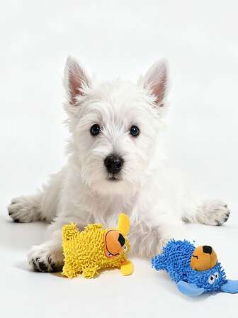 1PC Dog Squeaky Chew Toy, Cute Dog Shaped, Teeth Cleaning Interactive Play Washable For Small Medium Dogs