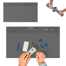 Vmingo Tapete Alfombrilla Gris Silicona Resistible Calor Almohadilla Antiestatica Reparacion Electronica Celular - Gris - Ver 1