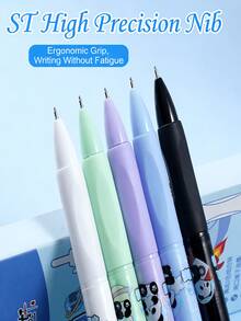 5pcs Retractable Ballpoint Pens With Creative/Panda Pattern, 0.5mm Fine Tip, Suitable For Women, Students, Office Supplies, Daily Writing And Other Personalized Occasions - Panda Pattern - View 3