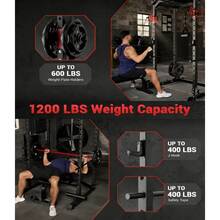 CuisinSmart Power Cage,1200LBS Multi-Function Power Cage,Power Rack For Home Gym With Dual Pulley Systems&More Training Attachments, Weight Workout Machine - màu đen - Xem 3