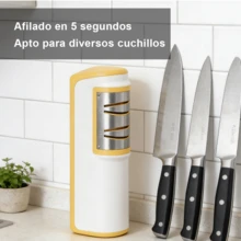 Afilador de cuchillos, afilador eléctrico recargable, herramienta de afilado profesional, herramienta de afilado rápido, accesorios para cuchillos de cocina, apto para cuchillos de cocina de hoja recta y cerámicos. - Amarillo - Ver 6