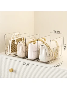 4-stufiger transparenter Acryl-Geldbörsenorganizer - Taschenmitorganisator Schrank gestaffelte Trennwände - platzsparende Aufbewahrung für Zuhause, transparente Schrank-Trennwände für Taschen vertikaler Geldbörsen-Organiser, Hochleistungs-Aufbewahrungsregal (Accessoire-Organizer) - Verschiedenfarbig - Übersicht 8
