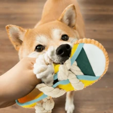 1 pieza Juguete para masticar de perro con forma de zapatilla deportiva, satisface todas las necesidades de juego con nudos de cuerda y pelota chillona - Hecho de tela Oxford duradera, adecuado para perros de 8 a 25 libras. - Multicolor - Ver 2