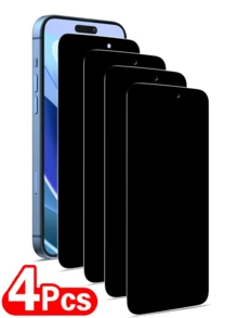 4片装隐私屏幕保护膜，兼容，保护传感器，兼容Dynamic Island，9H防窥钢化玻璃膜，防刮花，兼容手机壳，生日礼物，送给家人朋友，防窥屏幕保护膜，手机配件，防水，防震，防摔，防指纹，全覆盖屏幕保护必备品，适用于日常、办公室、家庭使用。 - 黑色 - 查看 20