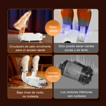 Secador de zapatos inteligente con temperatura constante Circulación de aire caliente para un secado rápido Esteriliza y desodoriza Apagado automático programable Diseño plegable y portátil Funcionamiento silencioso Apto para uso doméstico y de viaje Ahorra energía y espacio El regalo perfecto para estas fiestas. - Blanco - Ver 9