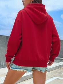 Women Sweatshirts - Jujube Red - View 2