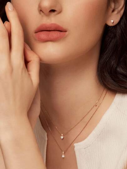 925 Sterling Silver Bubble Necklace & Earrings Set, Heart Necklace & Earrings Set, Women's Necklace, Suitable For Wedding Party Attire, Jewelry Set Design Versatile For Daily Wear, High-Quality Accessories, Ideal Gift For Girlfriend