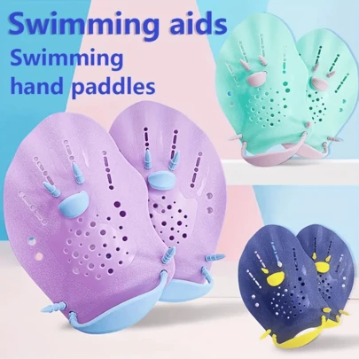 1 Pair Swim Paddles - High Strength PP Material, Unisex Kids, Enhance Propulsion Force, Improve Technique, Quick Drying Anti-Slip, Easy To Wear, Non-Slip, Essential For Swimming Training
