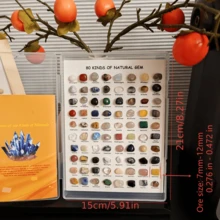 80种矿物标本样品和100种矿物鉴定指南，帮助您更好地了解矿物，包括水晶、玛瑙、萤石、黑曜石等，节日礼物（圣诞节/情人节/生日/毕业典礼）