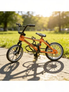 1个金属收藏自行车模型，适合桌面摆件、家居装饰工艺品，无需用电，是情人节、万圣节、复活节等节日的理想礼物，卡通创意手指自行车钥匙扣仿真自行车模型，迷你合金手指BMX自行车模型，返校礼物，学生礼物 - 彩色 - 查看 2