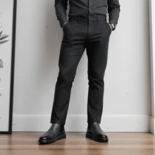 男士切尔西靴，休闲商务通勤踝靴，复古风格 - 灰色 - 查看 3