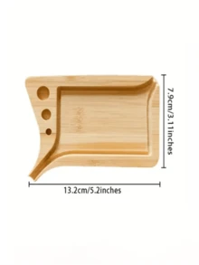 1pc Minimalist Bamboo Cigarette Tray, Compact & Portable, Can Hold Hand-Rolled Cigarettes, Multi-Functional Design, Concave Angle, Suitable For Home, Office, Balcony, Garden, Smoking Accessory - Multicolor - View 4