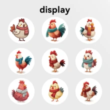 500pcs/Roll Cartoon Rooster Stickers, Assorted Designs, Ideal Small Gift, Happy Father's Day, 8-10 Patterns, Suitable For Gift Packaging, Cup Decoration, Stationery Decoration And More - Multicolor-b - View 5
