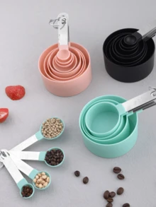 8pcs Measuring Cups & Spoons Set, Stackable Cups And Spoons, Nesting Measure Cups With Stainless Steel Handle, Kitchen Gadgets For Cooking & Baking - Multicolor - View 4