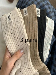 Valentine's Day Gift 3/4 Pairs Merrill Mid-Calf Rabbit Pattern Socks, Fashionable And Breathable, Socks, Women's Over-The-Knee Socks, Perfect Gift, Ideal Present, Suitable For Christmas, Thanksgiving, Valentine's Day, And Various Holidays. - Multicolor - View 8