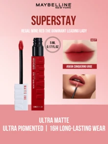 Maybelline 美寶詩 Super Stay 啞光液態唇膏 #565N 5ml，超高顯色度，持久顯色，濃郁啞光妝效，易於勾勒唇形，淡淡香草味，易於塗抹，適合所有膚色 - 美寶蓮巨持色 霧面液體唇膏 565N - 查看 2