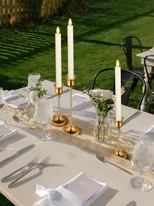 Cirelle 3pcs Brass Gold/Black Metal Tapered Candle Holders, Vintage Modern Decorative Centerpiece Candlestick For Fireplace, Wedding, Party, Housewarming Gift Gifts Birthday Graduation,Cozy Home, Rama Table Decor, Mother's Day Gift, Party Use, Family Dining, High-End Restaurants Supplies, Wedding Decor - Multicolor - View 8