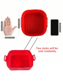 1/2个方形硅胶空气炸锅篮垫，适用于4-7夸脱空气炸锅，不粘，耐热，专用蒸笼，可重复用于空气炸锅、烤箱、微波炉，也可作蛋糕模具，厨房配件 - 彩色 - 查看 7