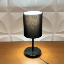 Bedside Table Lamp For Bedroom Decoration With Fabric Shade - màu đen - Xem 4