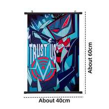 40x60cm Vox Wall Scroll Poster – "Trust Us" Voxtek Logo Art Print, Haz-Bin Hotel Universe Merchandise, Neon Cyberpunk Fabric Hanging Banner, Ideal Gift For Hazbin Fans & Anime Enthusiasts,Theme Hotel Display - Multicolor - View 6